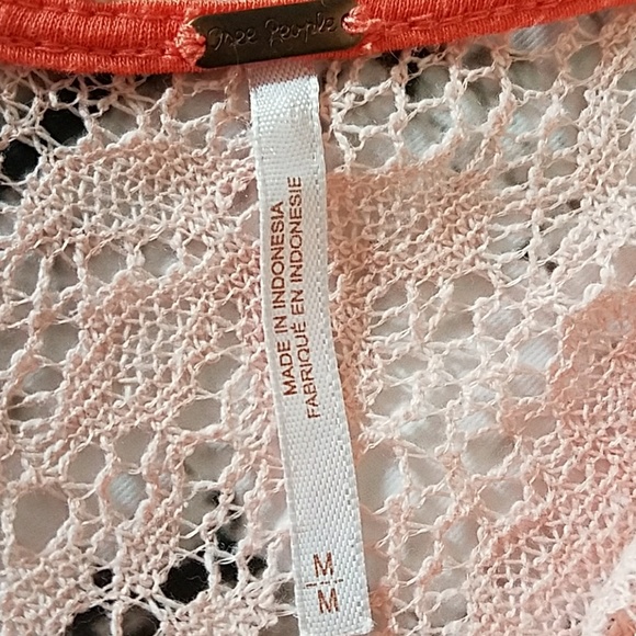 Free People Peach lace layered tank sz M - Picture 7 of 8